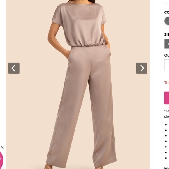 SOLD Trina Turk NWT Asume Jumpsuit in Champagne- Size 10 - Picture 14 of 15